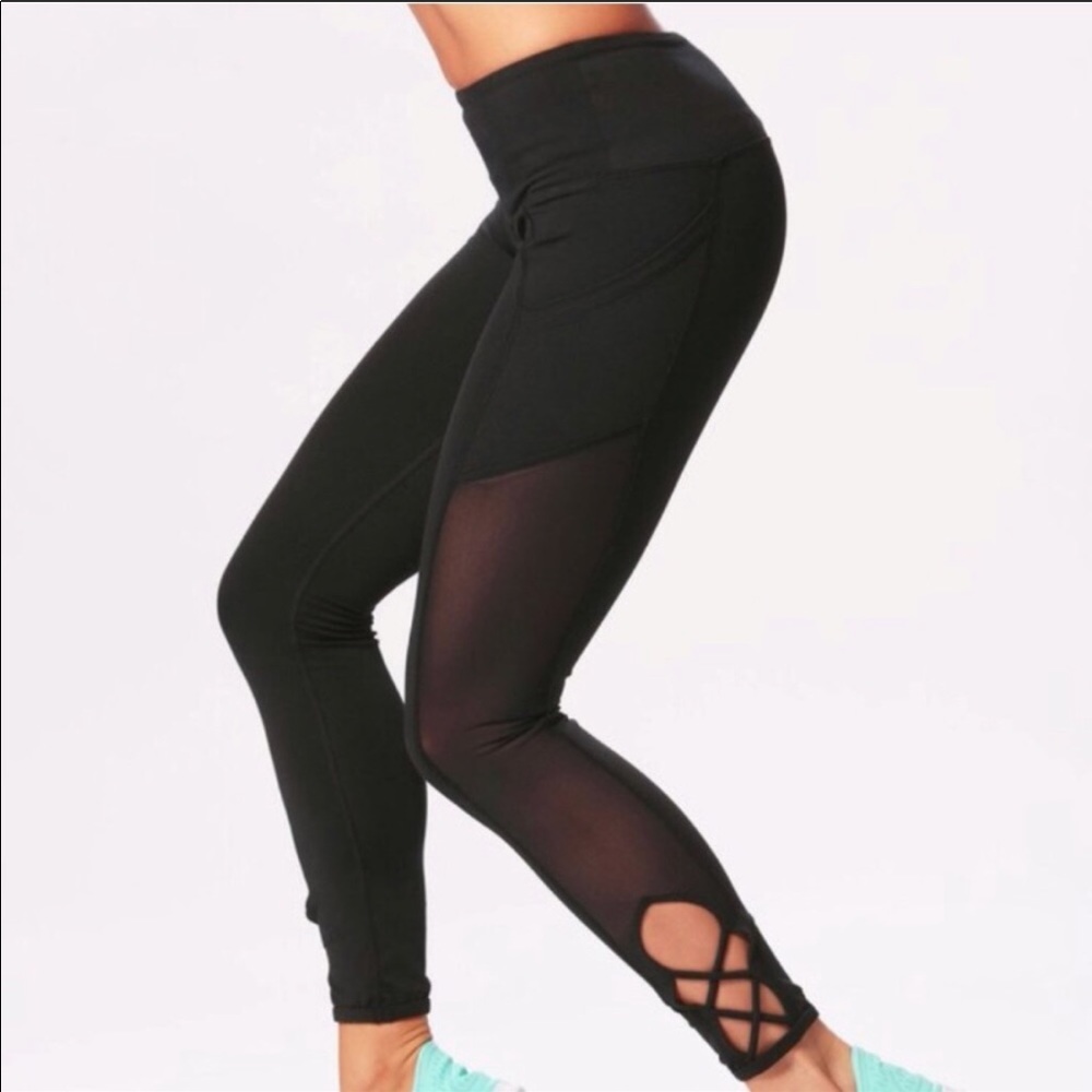 Popflex Active black lace up leggings. NWT!!